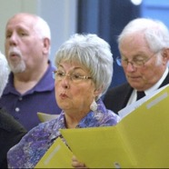 Verma Gummerman, Andrea Brown Cox and Mary Moran singing for Miss Selk.jpg