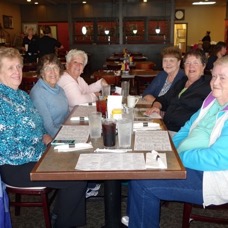 Linda Roberts Messer, Suan Guess-Hanson, Verma Rediger Gummerman, Judy Kelly Augspurger, Mary Moran and Rose Nelson Robeson at lunch 5/5/'16.jpg